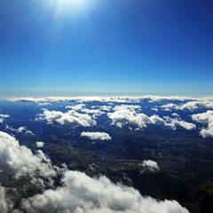 Flugwegposition um 08:33:18: Aufgenommen in der Nähe von Kloster, 8530 Kloster, Österreich in 3849 Meter